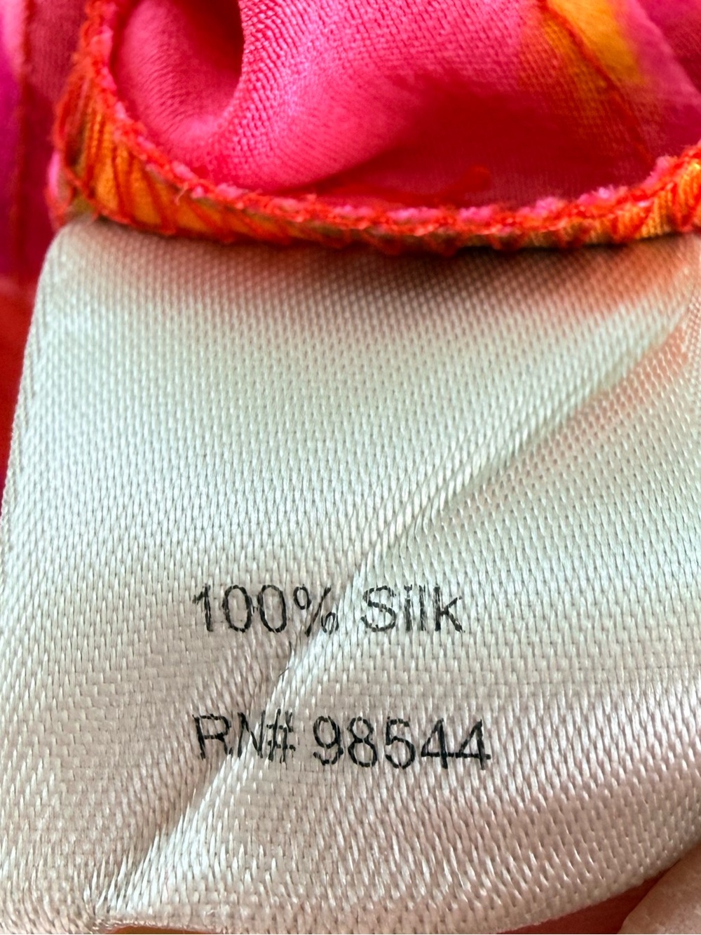 STUNNER! Beth Bowley 100% silk Pink & Red Sleeveless Dress. Removable belt, 2 - Picture 7 of 7